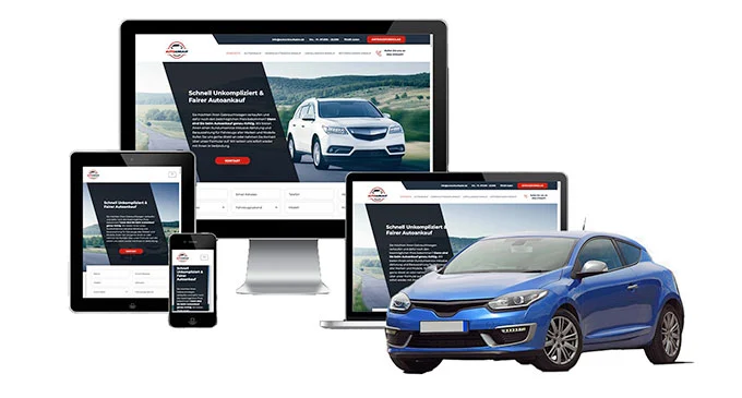 Ankaufseite mobil – Autoankauf Triberg im Schwarzwald mit rotem PKW